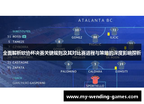 全面解析欧协杯决赛关键规则及其对比赛进程与策略的深度影响探析